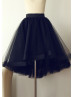 Black Hi Low Tulle Short Skirt